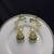 Kundan EarCuffs Earrings with Gold Jhumka, Indian Bridal Ear Climber, Pearl Green Stone Earrings