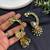 Kundan EarCuffs Earrings with Gold Jhumka, Indian Bridal Ear Climber, Pearl Green Stone Earrings