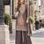 Grey chinon readymade plazzo suit with embroidery work