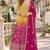 Yellow georgette readymade suit with jacquard print work