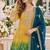 Yellow georgette readymade suit with jacquard print work