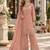 Peach silk blend readymade suit with beads work