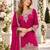 Rani pink chinon readymade suit with embroidery work