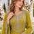 Yellow chinon readymade suit with embroidery work