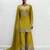 Yellow chinon readymade suit with embroidery work