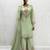 L green chinon readymade suit with embroidery work
