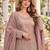 Lavender viscose readymade suit with embroidery work