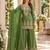 D green viscose readymade suit with embroidery work