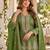 D green viscose readymade suit with embroidery work
