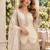 White viscose readymade suit with embroidery work