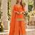 Orange viscose readymade suit with embroidery work