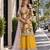 Yellow chinon readymade suit with embroidery work
