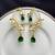 Gold Peacock Ear Cuff Earrings, Emerald Green Kundan Ear Climber,Bridal Statement Earrings