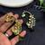 Gold Peacock Ear Cuff Earrings, Emerald Green Kundan Ear Climber,Bridal Statement Earrings