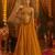 Mustard georgette thread & mirror work festive crop top set