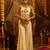 Cream georgette embroidered top with mirror, thread, tassels, shells and palazzo set