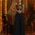 Black georgette palazzo set with thread, mirror & shell detailing