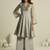 Elegant grey chiffon a-line kurta set with hand-embroidered bead and sequin detailing