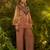 Premium brown fendi kurta set with heavy maroon hand-embroidered velvet yoke