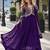 Purple georgette readymade anarkali suit with zari & embroidery work