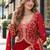 Red georgette readymade anarkali suit with zari & embroidery work