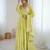 Elegant green embroidered georgette gown with dupatta