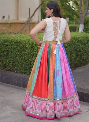 cotton printed lehenga choli - full stitched free size 2