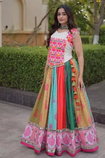 cotton printed lehenga choli - full stitched free size