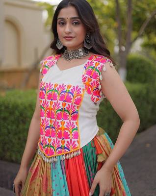 cotton printed lehenga choli - full stitched free size 4