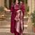 Women s wine premium rayon embroidered kurta pant set with dupatta | ethnic wear suit set