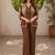 Brown cotton embroidered thread work co-ord set for women