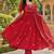 Red embroidered anarkali kurta set for women | premium rayon | ethnic wear with dupatta