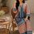 Peach rayon floral printed co-ord set for women