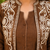 Brown cotton embroidered thread work co-ord set for women