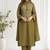 Women's olive green bandhini printed straight kurta pant & dupatta set | traditional ethnic wear | 3 piece suit set