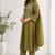Women's olive green bandhini printed straight kurta pant & dupatta set | traditional ethnic wear | 3 piece suit set