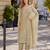 Beige siffon semi stitched suit with embroidery & sequence work