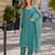 Blue siffon semi stitched suit with embroidery & sequence work