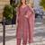 Pink siffon semi stitched suit with embroidery & sequence work