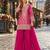 Magenta silk blend readymade suit with embroidery & beads work
