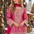 Magenta silk blend readymade suit with embroidery & beads work