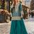 Blue silk blend readymade suit with embroidery & beads work