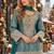Blue silk blend readymade suit with embroidery & beads work