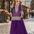 Purple silk blend readymade suit with embroidery & beads work