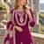 Purple chinon readymade suit with embroidery & mirror work