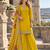 Yellow chinon readymade suit with embroidery & mirror work