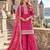 Pink chinon readymade suit with embroidery & mirror work