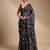 Black floral cotton silk ethnic saree
