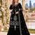 Black velvet semi stitched suit with embroidery & sequence work