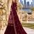 Maroon velvet semi stitched suit with embroidery & sequence work